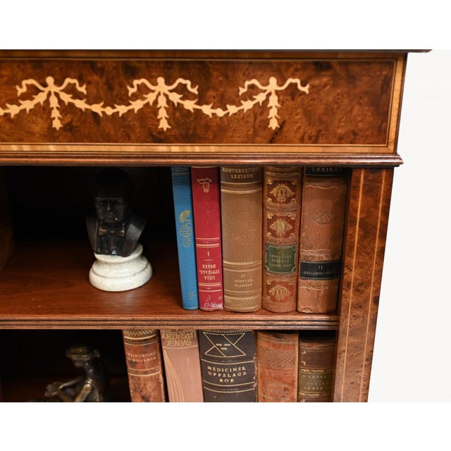 Regency Open Bookcase with Walnut Sheraton Inlay For Sale - Image 4 of 11