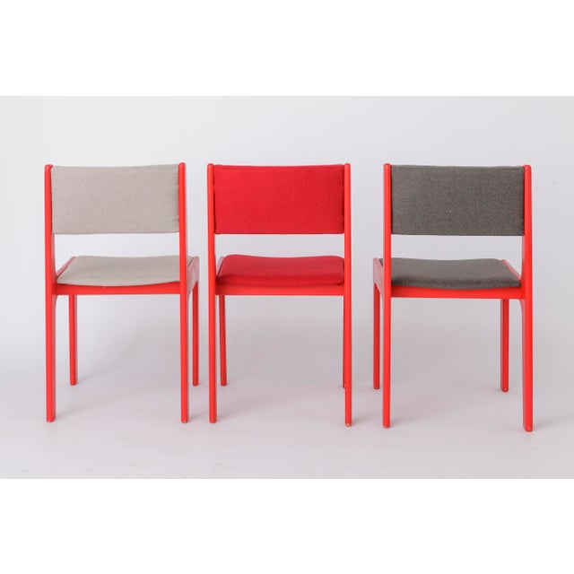 Mid-Century Modern Red Lacquered Beech Dining Chairs from Casala, Germany, 1950s, Set of 5 For Sale - Image 6 of 11