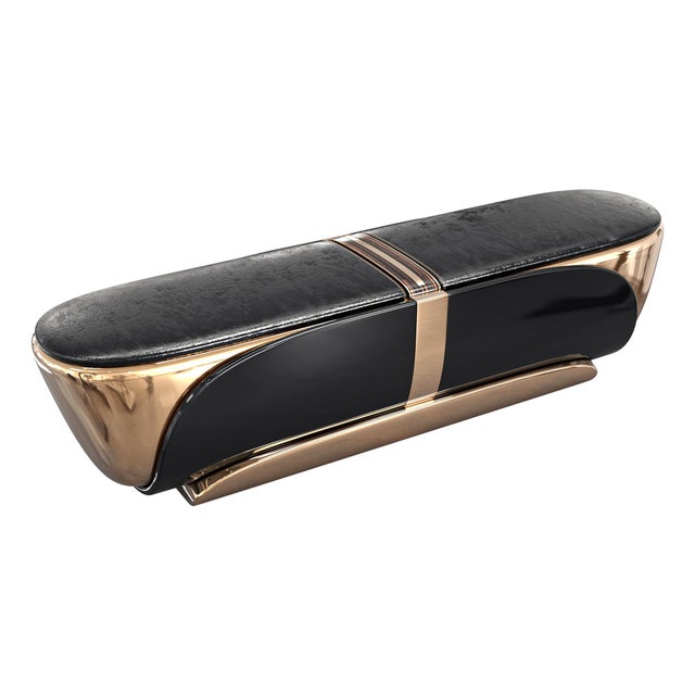 Not Yet Made - Made To Order "Bond" Bench With Bronze and Stainless Steel, Handmade For Sale - Image 5 of 9