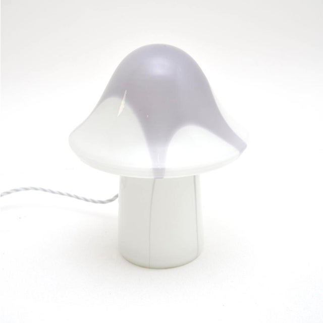 A stylish and very well made vintage Murano glass mushroom lamp by Peil and Putzler. This is hand blown Italian Murano...