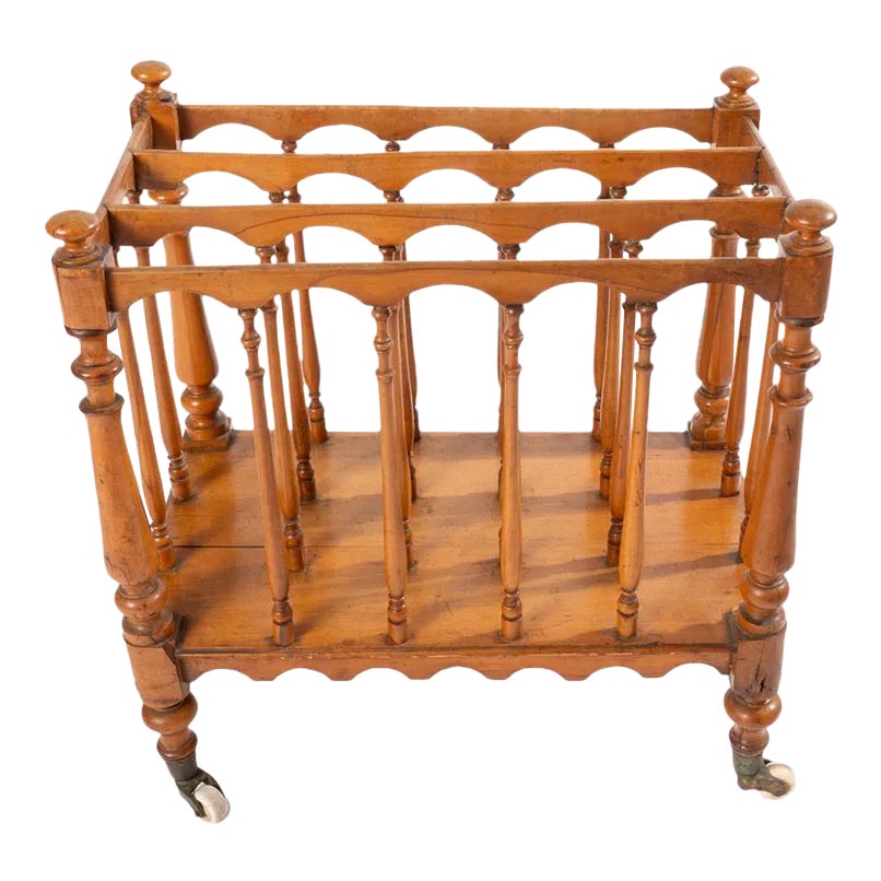 19th Century Early English Victorian Walnut Canterbury Magazine Rack ...