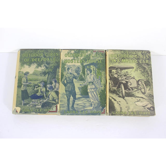 1913 the Outdoor Girls Set of 3 Antique Children’s Books For Sale - Image 6 of 8