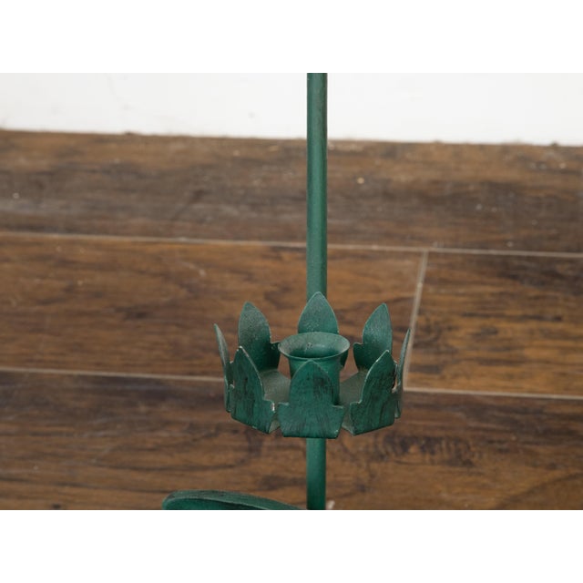 Pair of Vintage American Midcentury Iron Rabbit Candle Holders with Green Patina For Sale - Image 11 of 11