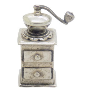 Vintage Italian Handmade Silver Raspini Branded Grinder Dollhouse Miniatura, Made in Tuscany