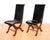 Mid-Century Neo-Classical Spanish Oak and Black Leather Dining Chairs by Pierre Lottier for Valmazan, 1960s, Set of 2 For Sale - Image 17 of 18