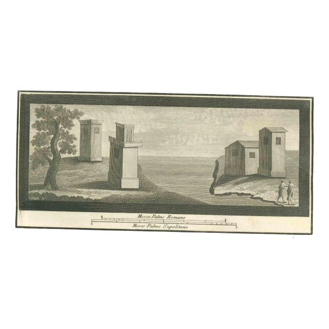 Vincenzo Campana, Fresco from Antiquities of Herculaneum, 18th Century, Etching For Sale