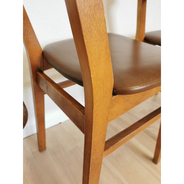 Mid-Century Dining Chairs with Leather Seats from Stol Kamnik, 1970s, Set of 4 For Sale - Image 17 of 18