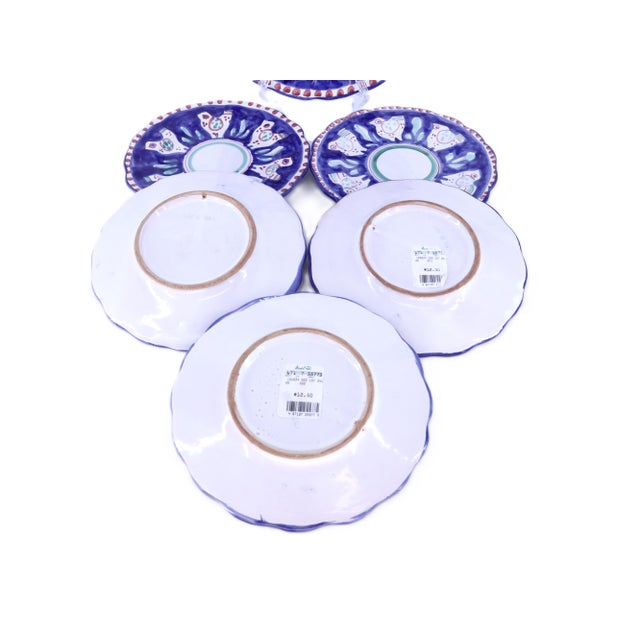 Vintage Vietri Solimene Campagna Chicken Plates - Set of 6 For Sale - Image 9 of 9