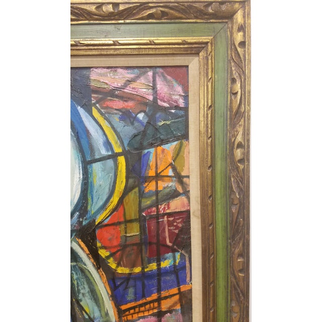 Early 20th Century "The Madonna" Figurative Abstract Oil Painting by Irving Amen, Framed For Sale - Image 12 of 13