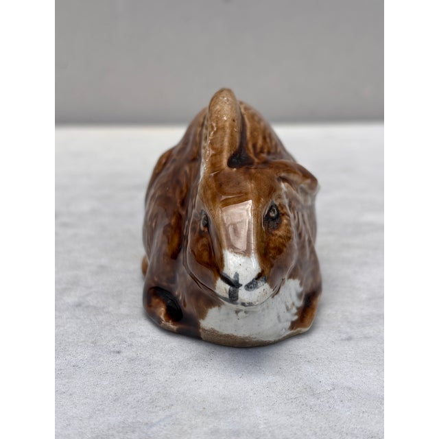 French Majolica Rabbit Money Bank Circa 1900 For Sale In Austin - Image 6 of 7