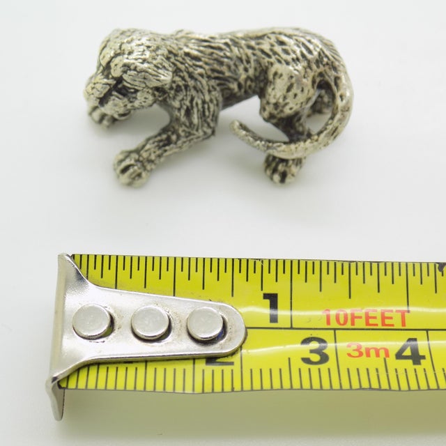 Vintage Italian Handmade Genuine Silver Lion Cub Figurine, 1970s For Sale - Image 13 of 14