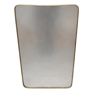 Mirror with Brass Edge in the style of Gio Ponti, 1950s For Sale