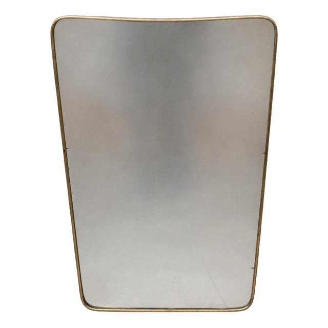 Mirror with Brass Edge in the style of Gio Ponti, 1950s For Sale