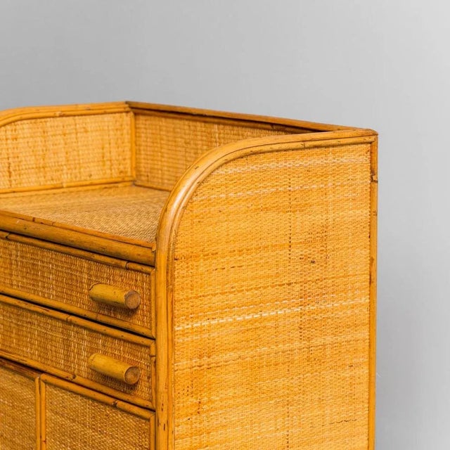 Wooden and Bamboo Entrance Furniture, 1970s For Sale - Image 6 of 9