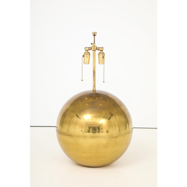 Karl Springer Orb Brass Large and Small Table Lamps For Sale - Image 16 of 18
