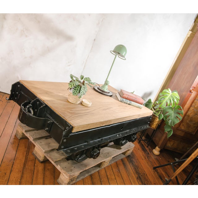 Vintage French Mining Cart Coffee Table, 1920s For Sale - Image 10 of 18