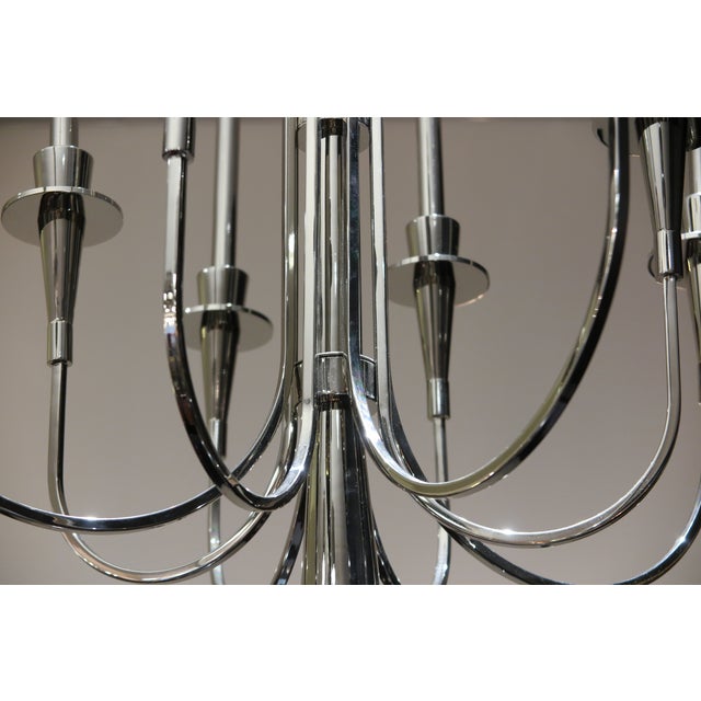 1960s 1960s Polished Nickel Chandelier For Sale - Image 5 of 8