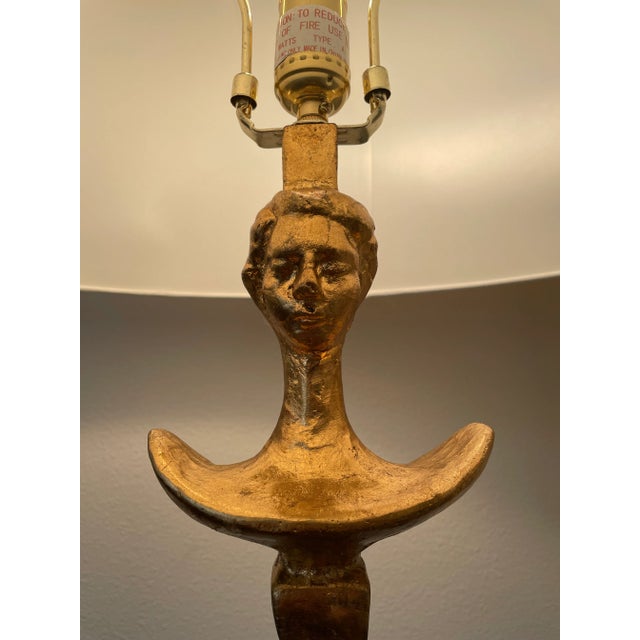 Contemporary Contemporary Arteriors Empress Gold Leaf Iron Floor Lamp With Parchment Shade For Sale - Image 3 of 9