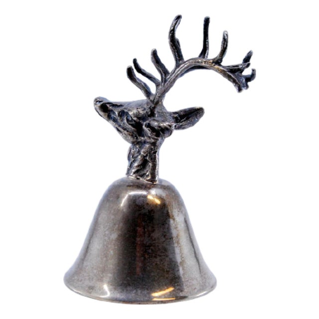 Silver Bell with Deer Head Handle For Sale