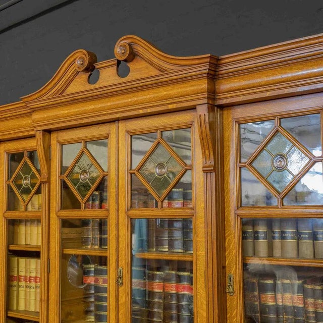 Edwardian Oak Bookcase For Sale - Image 6 of 11