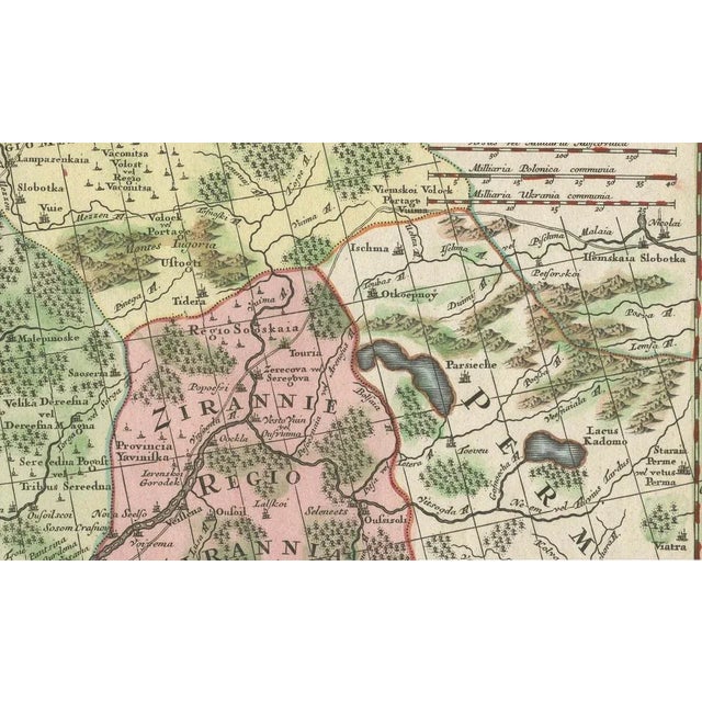 Paper Imperial Map of Northern Russia with Archangel and Lapland and Permia, 1730 For Sale - Image 7 of 10