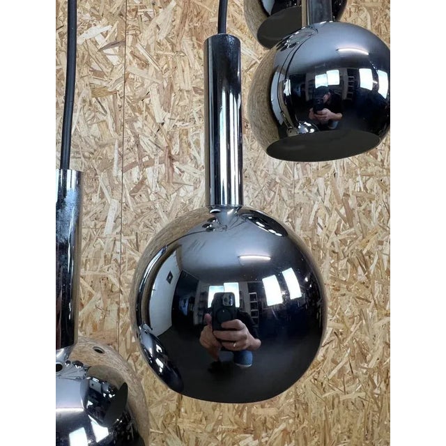 Mid-Century Space Age Cascade Ceiling Lamp in Chrome from Wortmann & Filz, 1970s For Sale - Image 4 of 11