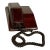 Vintage Mid-Century Brown Stitched Leather Working Northern Telecom Phone Wall or Desk, Circa 1970s For Sale