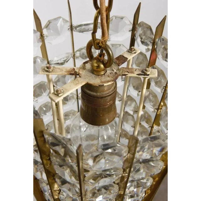 Mid-Century Crystal Pendant Lantern from Bakalowits & Söhne, 1950s For Sale - Image 4 of 7