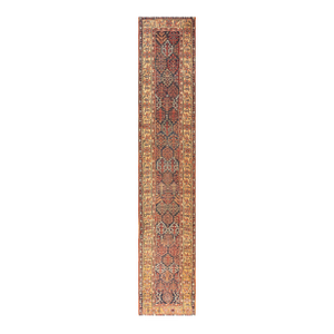 Mid 19th Century W. Persian Kurdish Shrub Runner Carpet (3' x 14'6'' - 90 x 443)