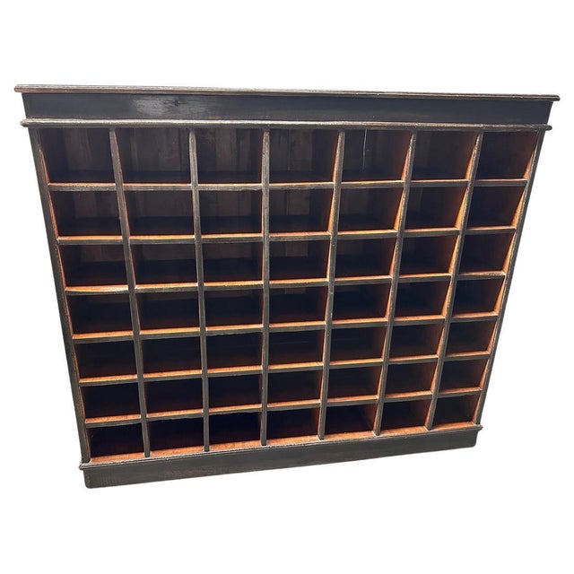 Antique teak wood cabinet with an espresso lacquer. Great storage or organizer. Circa 1950. This cabinet was hand made in...