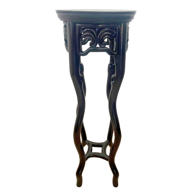 Vintage Mahogany Plant Stand Pedestal Prunus Root Carved Tall Jardinière Table For Sale - Image 4 of 12