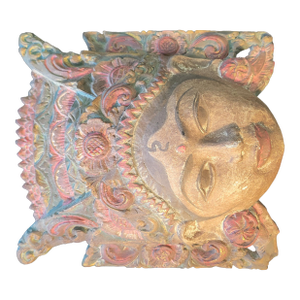 Vintage Balinese Hand-Carved Wooden Deity Mask