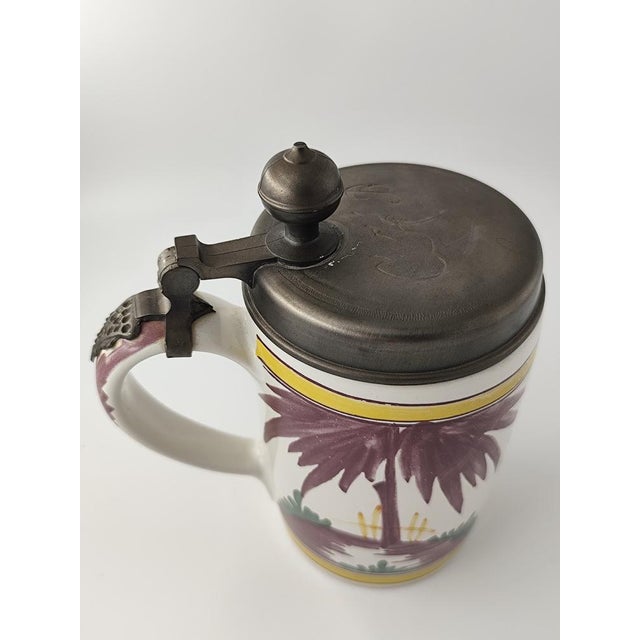 1970s Vintage Cylindrical Mug with Pewter Lid, 1970s For Sale - Image 5 of 11