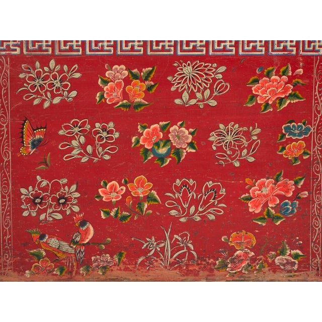 Metal Antique Chinese Qing Dynasty Painted Dongbei Chest For Sale - Image 7 of 11