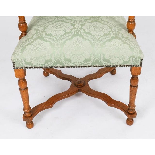 Gold Vintage High Back Dining Chairs in Oak, Set of 8 For Sale - Image 8 of 18