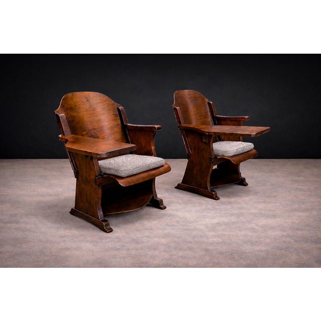 Cimo, Brazil, c. 1950s. These auditorium armchairs distill a utilitarian program into a disciplined exercise of bentwood...