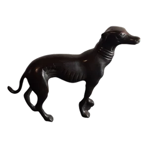 1980s Solid Bronze Greyhound Doggie Figurine