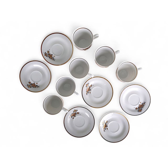 1950s Vintage Mocha Cup Set by Graf by Henneberg Ilmenau, 1960s, Set of 8 For Sale - Image 5 of 8