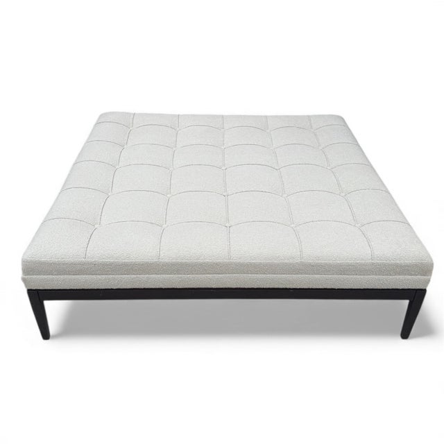 Extra-large ottoman from bespoke furniture maker George Smith. Handmade in England, the Norris Stool features a mahogany...