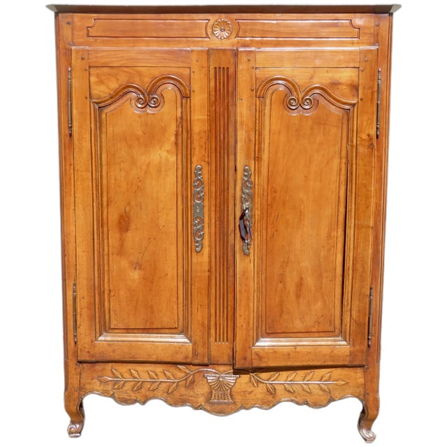 French Provincial Early 19th Century French Provincial Petite Armoire Great Patina For Sale - Image 3 of 12