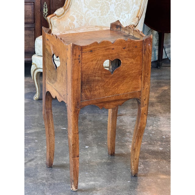Brown 19th Century French Beech and Walnut Side Table With Heart Cutouts For Sale - Image 8 of 9