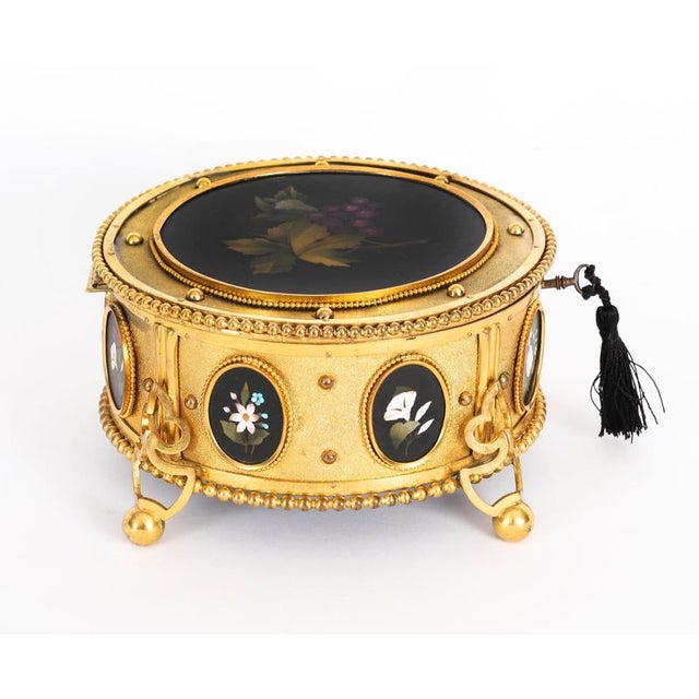 Antique Italian Ormolu and Pietra Dura Jewellery Casket, 1800s For Sale - Image 9 of 16