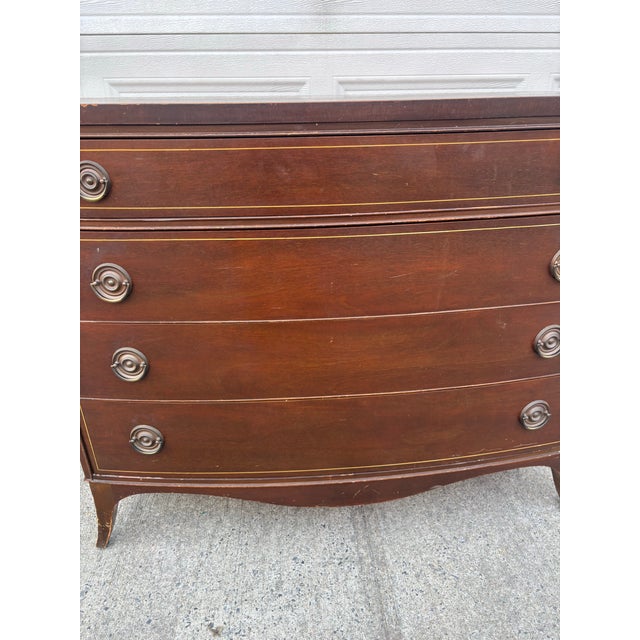 Antique Colonial Revival Dresser Early 1900s | Mahogany Four Drawer Chest With Federal Style Details | Classic American Antique Furniture For Sale - Image 11 of 12