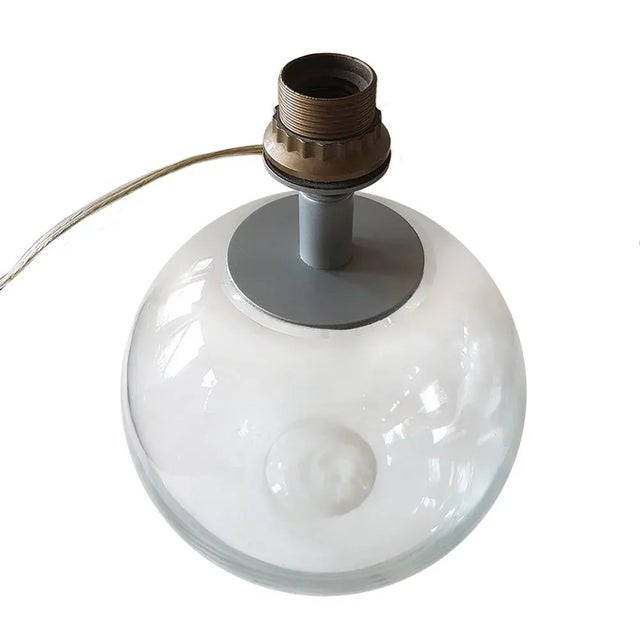 Clear Glass Globe Table Lamps, 1970s, Set of 2, in Very Good conditions. Designed 1970 to 1979 European Plug (up to...