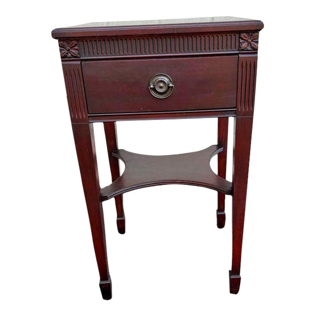 Early 20th Century Federal Style Mahogany 2 Tier Side Table or Work Table. For Sale