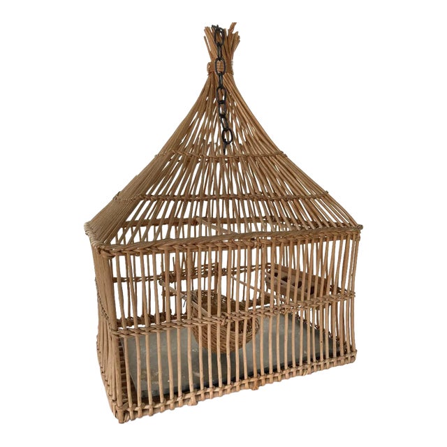 French Woven Reed Birdcage For Sale