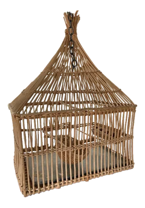 French Woven Reed Birdcage