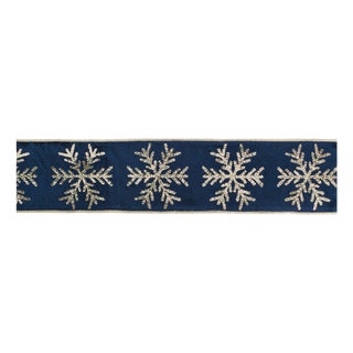 Snowflake Velvet Wired Ribbon 4" x 5 Yds. For Sale