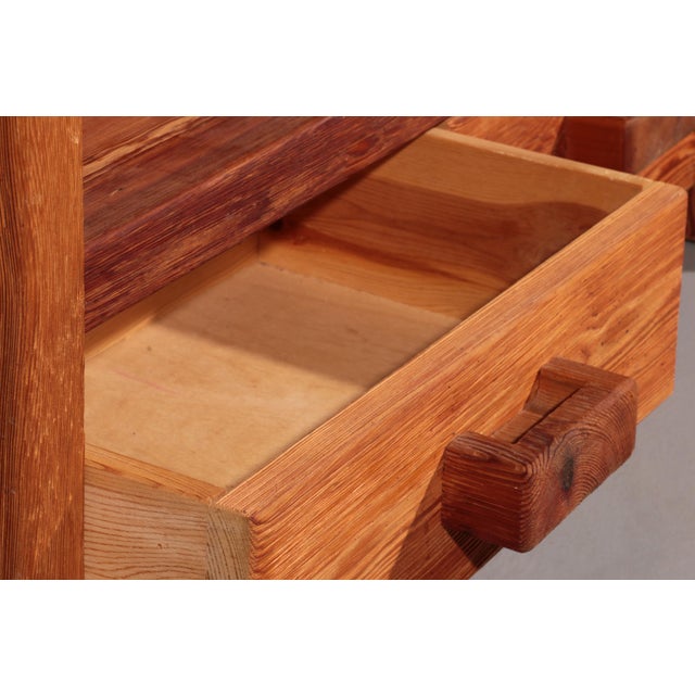 Khaki Scandinavian Brutalist Pine Cabinet by Hans Frydendal, 1970 For Sale - Image 8 of 12