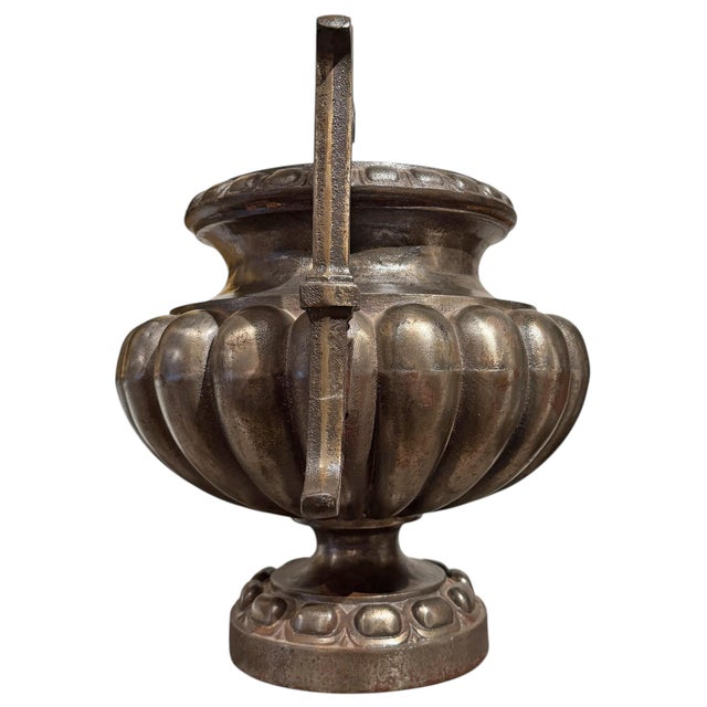 Metal French Cast Iron Urn For Sale - Image 7 of 11